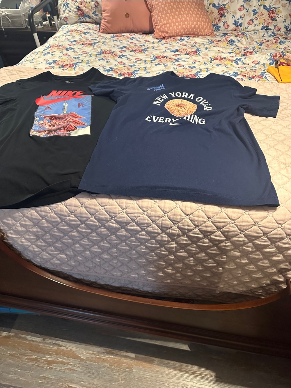 Nike Black and Navy Graphic Short Sleeve Tees (Pair)